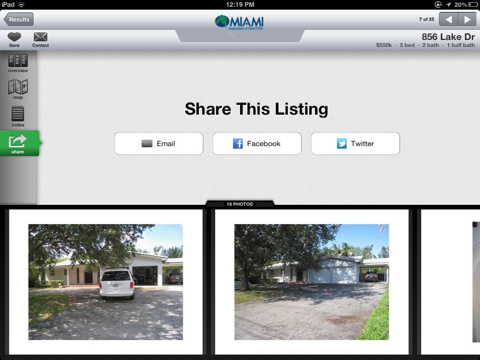 MIAMI Mobile Real Estate App for iPad - náhled
