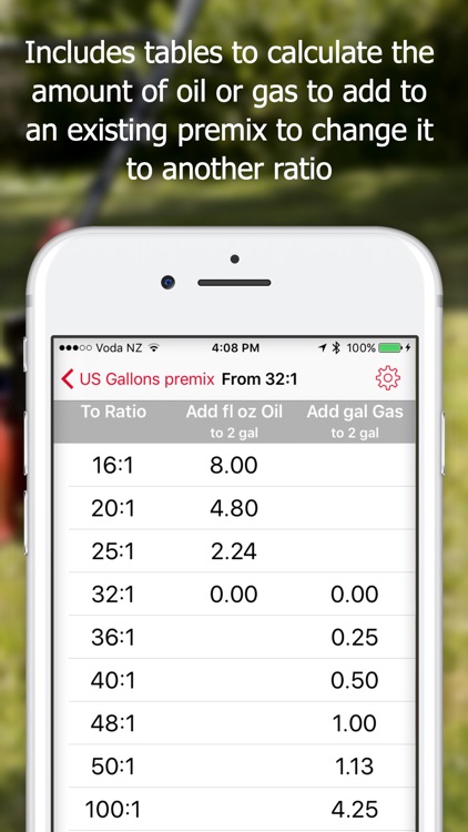 Premix Gas Ratios - Oil and Gas Mix for Two-Stroke screenshot-4