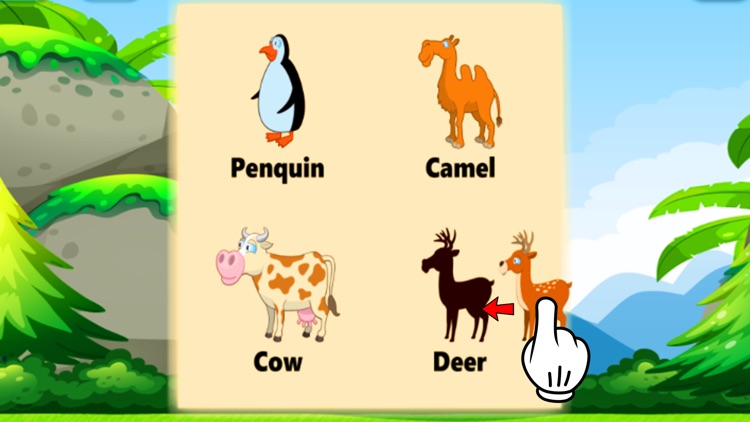 Vocabulary Animal Puzzle Matching Shadow for Kids