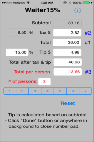 Waiter15% Tip Calculator screenshot 3