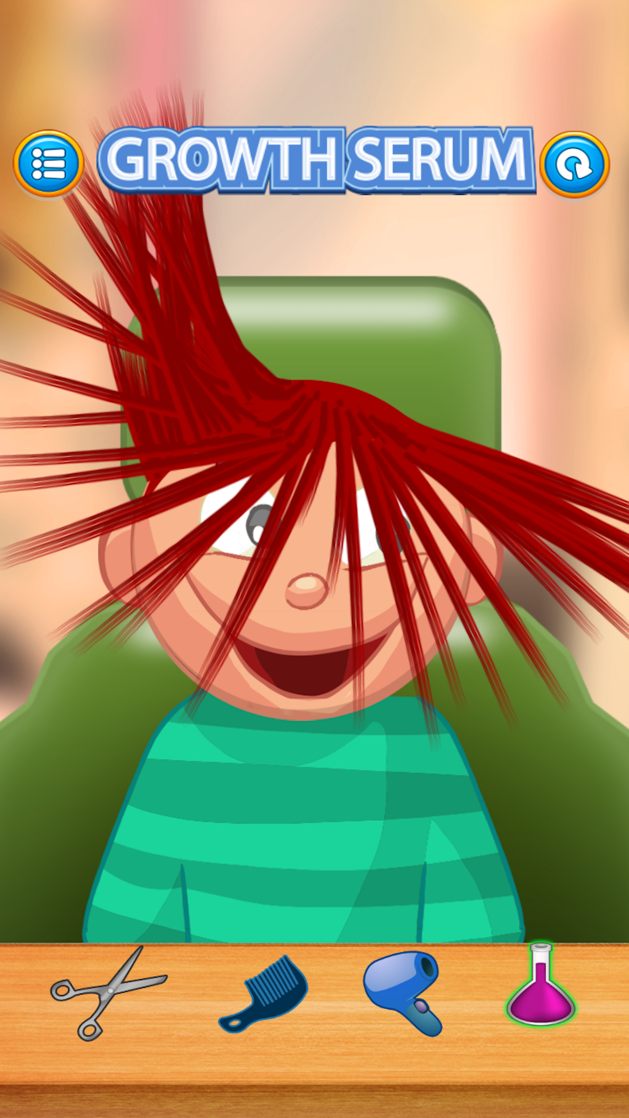 Child game / red hair cut