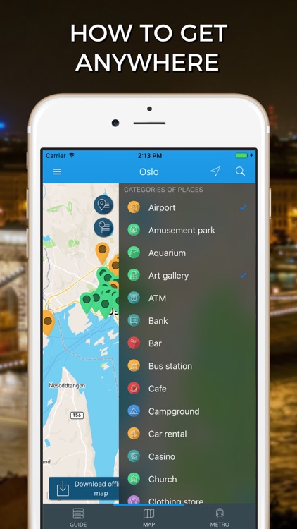 Oslo Travel Guide with Offline Street Map