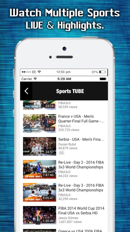 Sports TUBE LIVE - Scores, Updates & Highlights