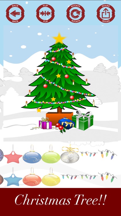 Decorate and create Christmas tree with stickers