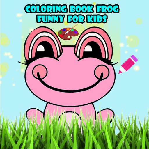 Coloring book Frog funny for kids icon