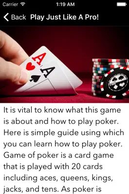 Game screenshot How To Play Poker apk