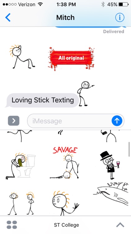 Stick Texting College Series Stickers for iMessage screenshot-3