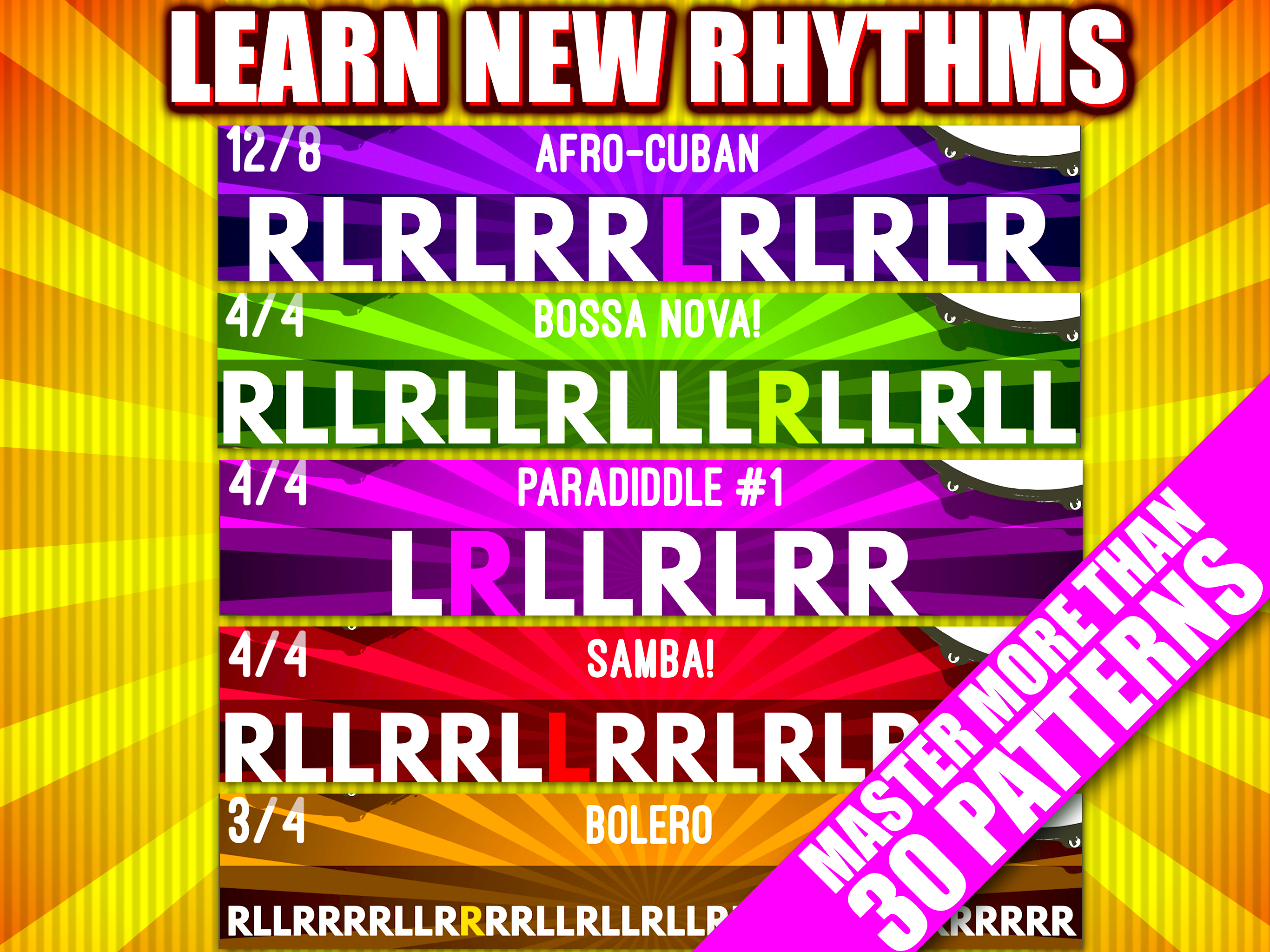 Drum Champion - Learn rhythms, be the best drummer