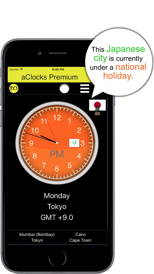 #4. aClocks Premium Analog Clocks (iOS) 由: Tomoyuki Okawa