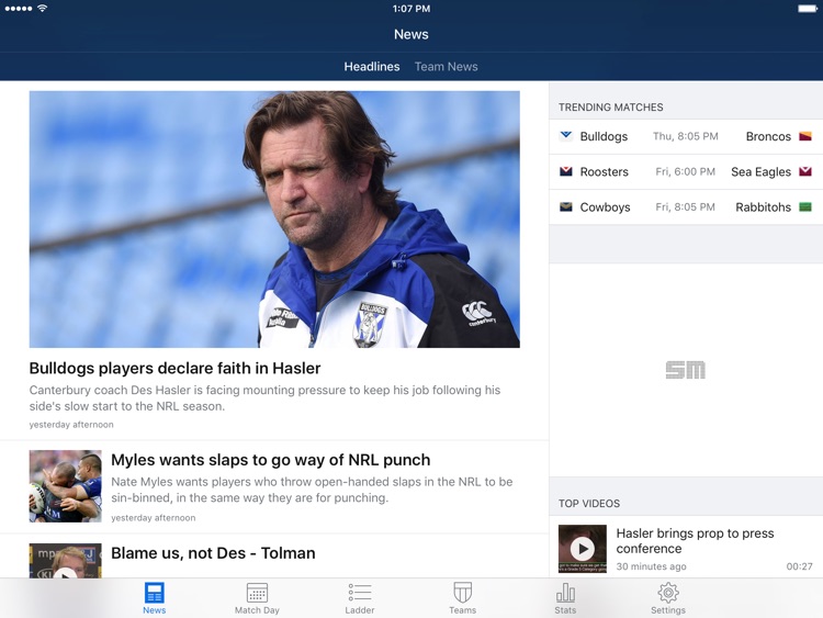 Rugby League Live for iPad