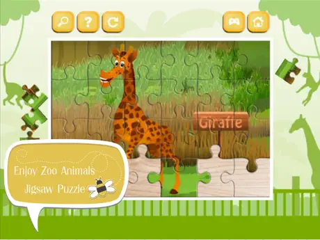 Learn Zoo Animals Jigsaw Puzzle Game For Kids