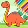 Dino Coloring Book - Dinosaur Drawing and Painting app icon - Education app for iPhone
