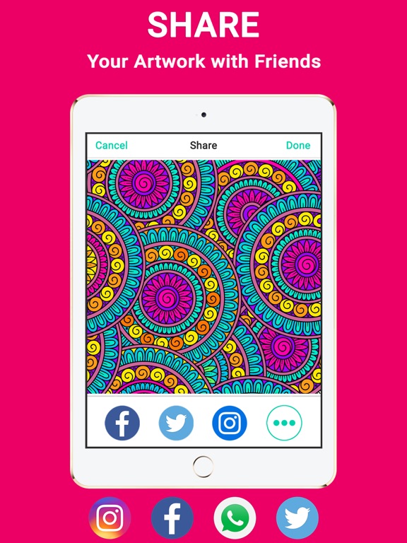 ColorSip Calm Relax Focus Coloring Book for Adults iPad screenshot