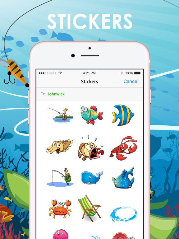 Screenshot #4 pour Fishing Emojis Stickers by ChatStick