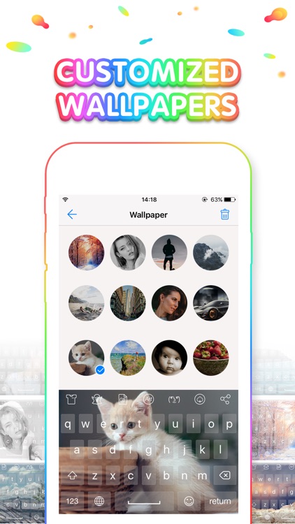 Rainbow Keyboard - Emojis, GIF, Wallpaper, Theme