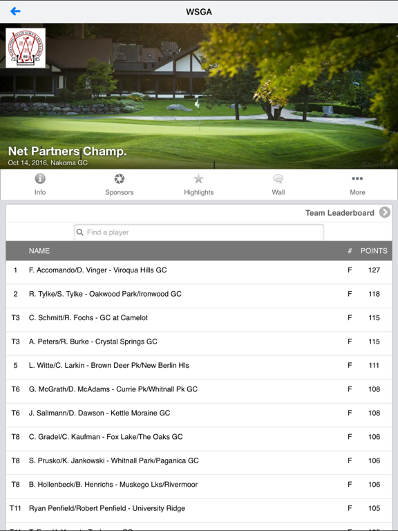 Screenshot #6 pour Wisconsin State Golf Ass.