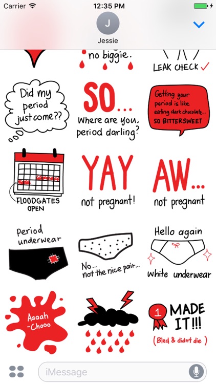 Period Survival Kit Stickers