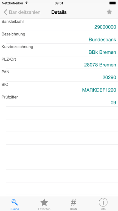 Screenshot #2 pour Bankleitzahlen