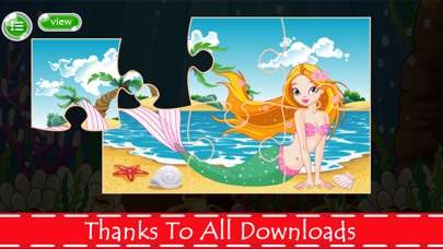 Mermaid Princess Jigsaw Puzzles Games For Kids iPhone screenshot