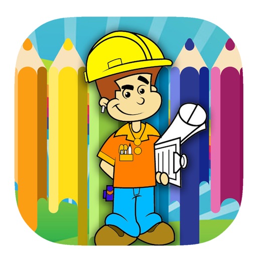 Kids Builder Coloring Page Fun Game Version Icon