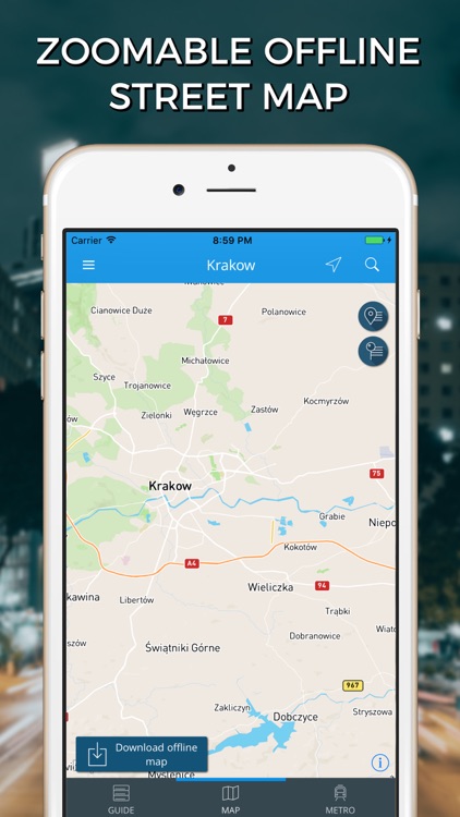 Krakow Travel Guide with Offline Street Map screenshot-3
