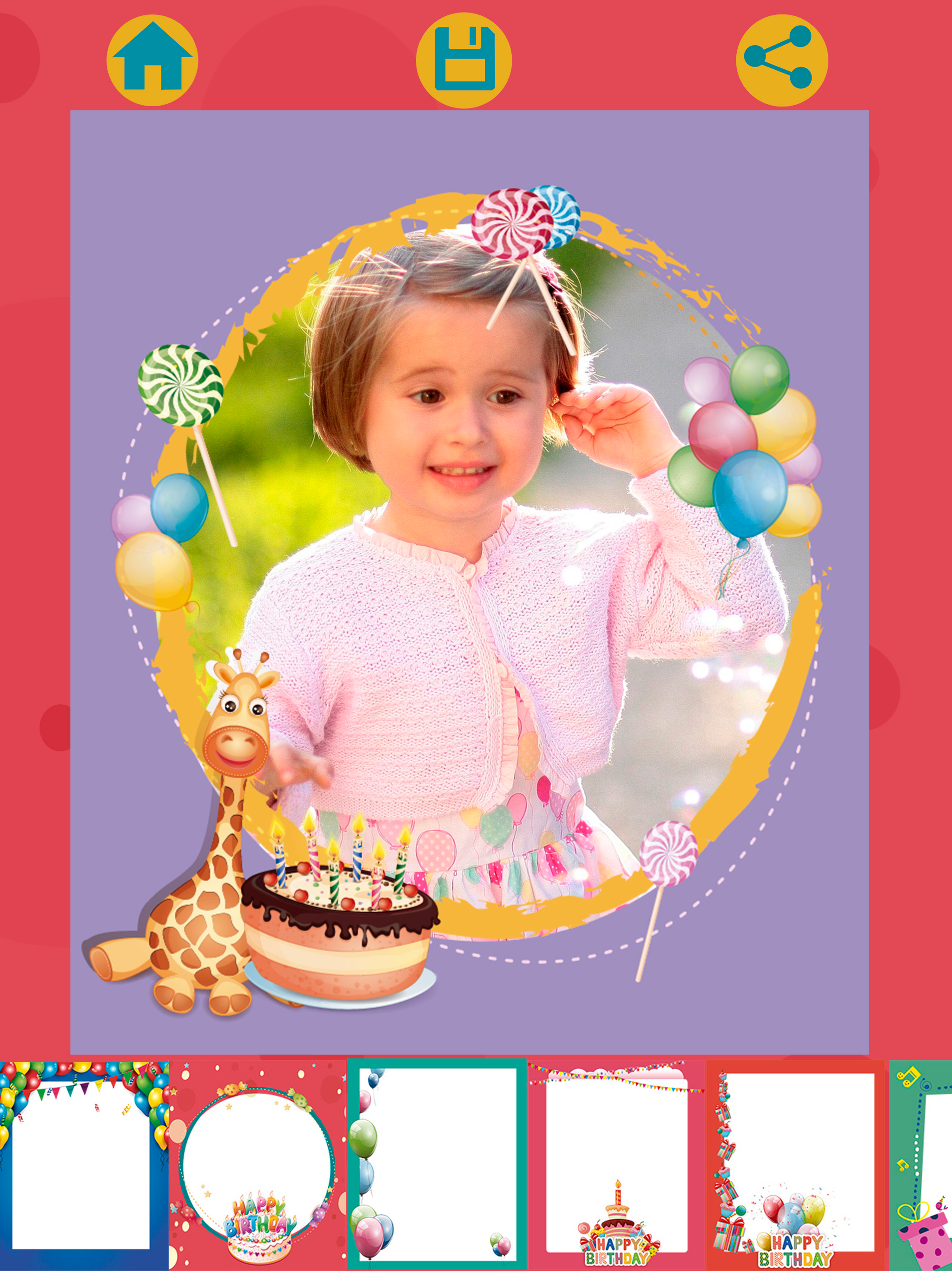 Birthday party photo frames for kids screenshot 9