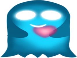 Animated Cute Heart Glowing Ghost