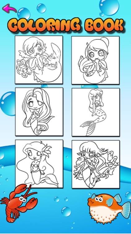 Kids coloring book - mermaid girls