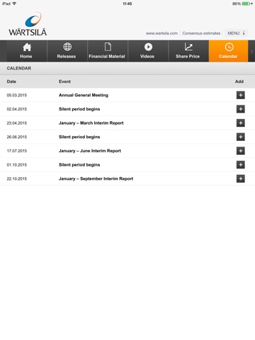 Wärtsilä Oyj Investor Relations app screenshot 4