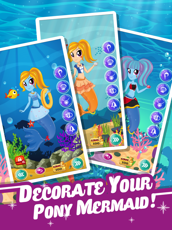 Pony Dress Up Game for Girls - Create Your Mermaid iPad screenshot 4 - Games app