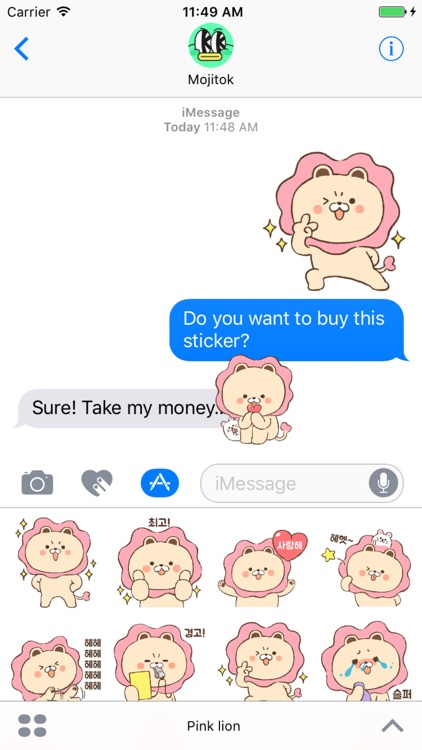 Pink lion Stickers