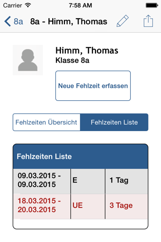 Fehlzeiten screenshot 3