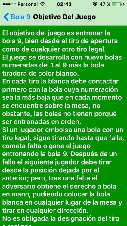 Bola 9 Reglas