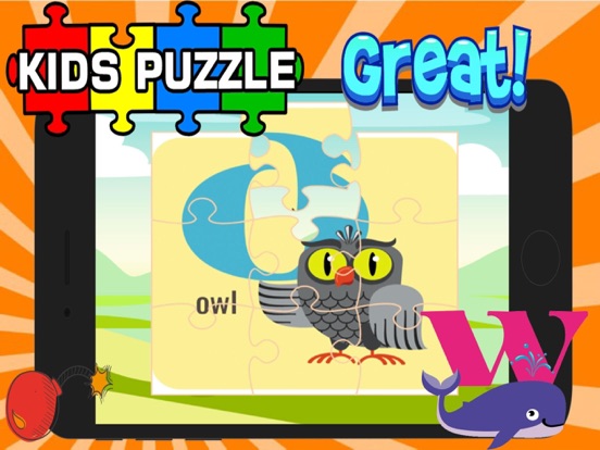 ABC Animal Puzzle Jigsaw-Kid English Learning Free iPad screenshot