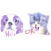 Adorable Dog And Cat - Watercolor Emoji Stickers