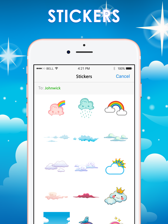 Screenshot #4 pour Cloud Sticker Emoji Keyboard Theme ChatStick