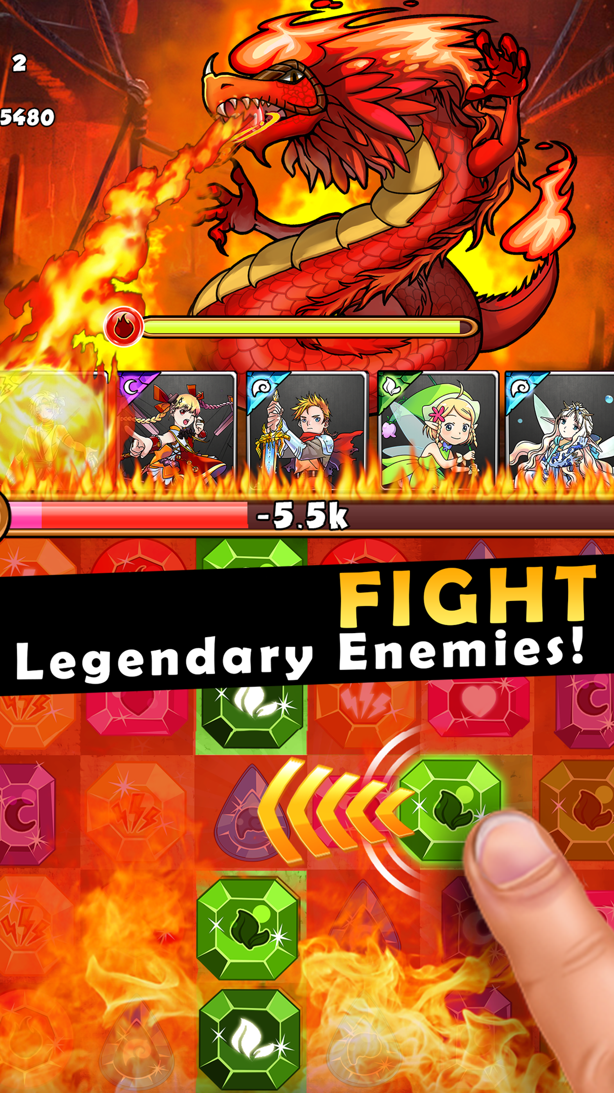 Dragons Kingdom War: Puzzle & Card RPG Game screenshot 3