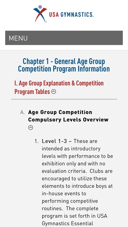 USA Gymnastics Men’s Junior Olympic Age Group