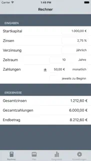 ziko lite - zinseszins und kostenrechner iphone bildschirmfoto 1