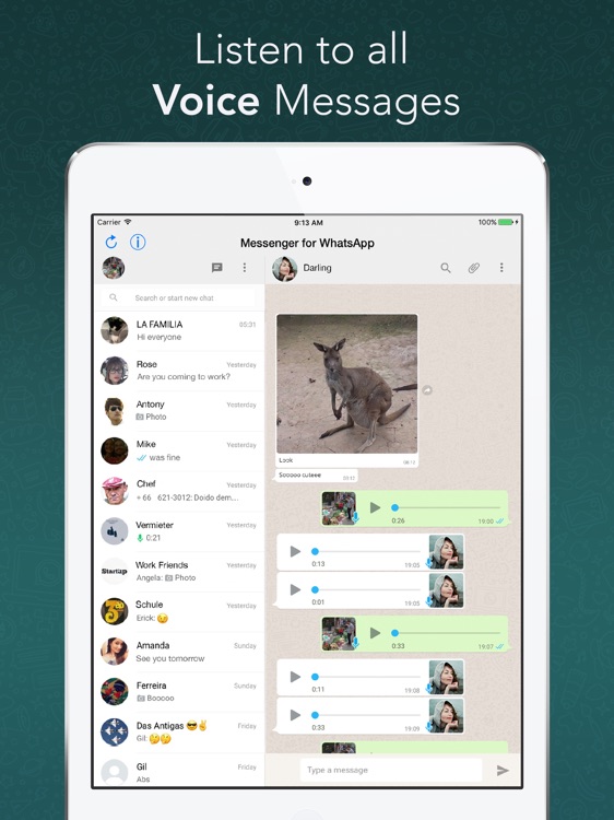 Messenger for WhatsApp for iPad