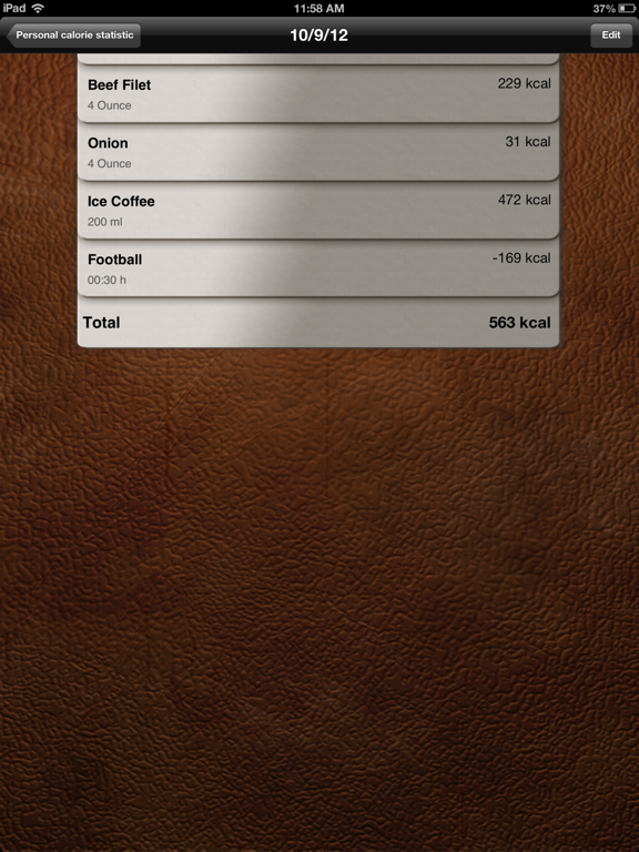 Calorie-Calculator iPad screenshot