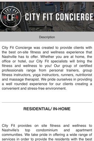 City Fit Concierge Health & Fitness Services screenshot 2