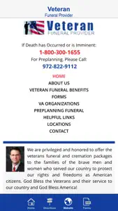 Veteran Funeral Provider screenshot #1 for iPhone