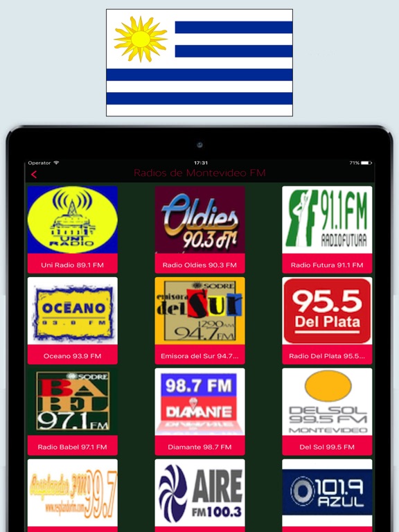 Radios Uruguay FM AM - Live Radio Stations Online iPad screenshot 1 - Music app