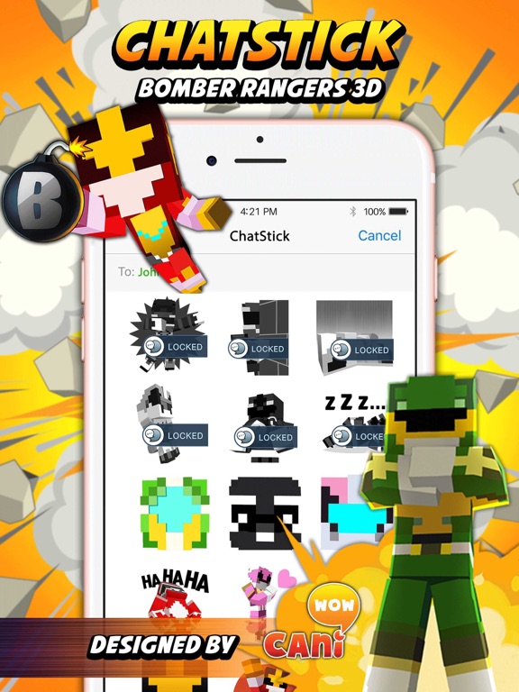 Screenshot #4 pour Bomber rangers 3D สติกเกอร์ สำหรับ iMessage