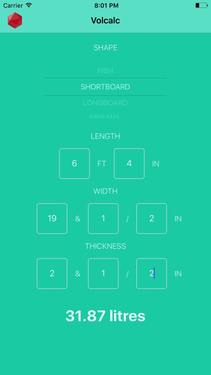 Surfboard Volcalc