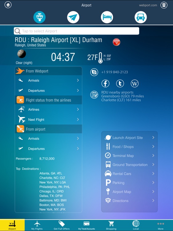 Raleigh Airport Pro (RDU) + Flight Tracker HD