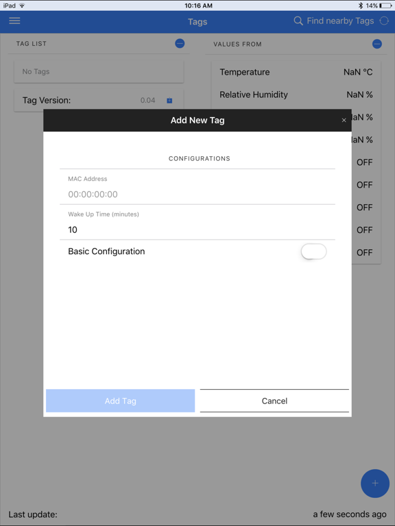 SyrusBT Interface iPad screenshot