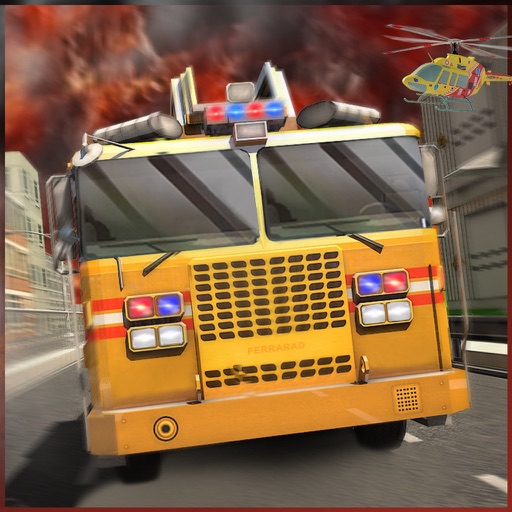 911 Helicopter Fire Rescue Truck Driver: 3D Game icon