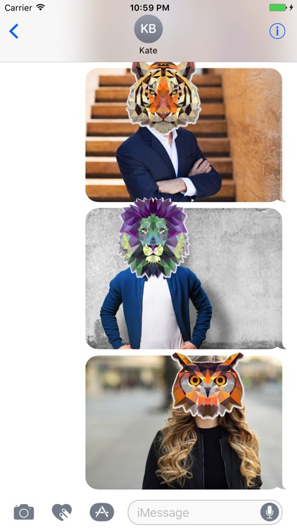 Animated Triangle Animal Stickers